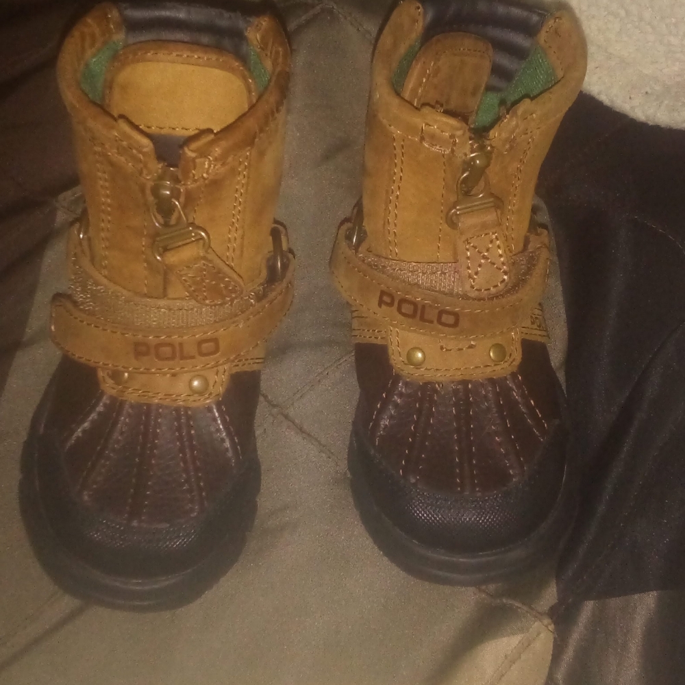 Toddler high top polo boots